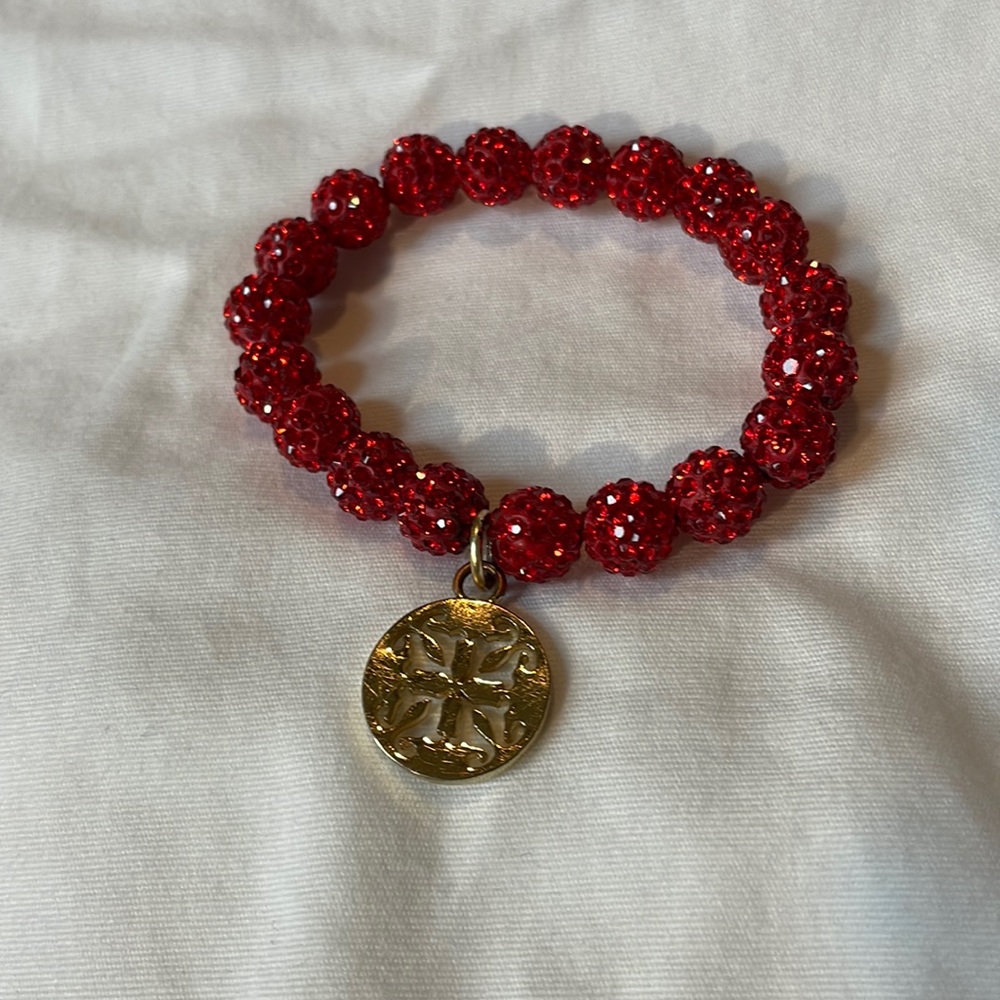 Rustic Cuff Red Sparkly